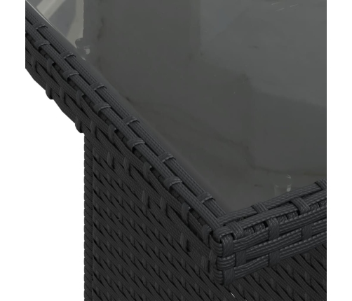 vidaXL 10-daļīgs dārza dīvāna komplekts, matrači, melna PE rotangpalma