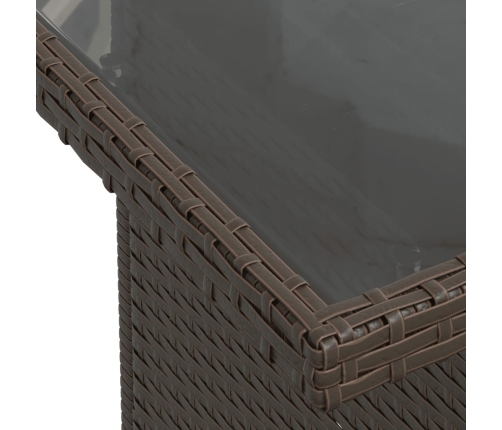 vidaXL 10-daļīgs dārza dīvāna komplekts, matrači, brūna PE rotangpalma