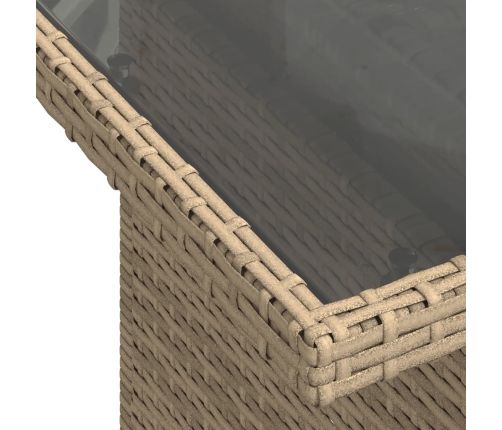 vidaXL 11-daļīgs dārza dīvāna komplekts, matrači, bēša PE rotangpalma