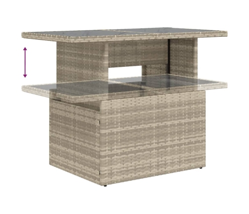 11-Daļīgs Dārza Dīvāna Komplekts Ar Matračiem, Pelēka Pe Pinums Vidaxl