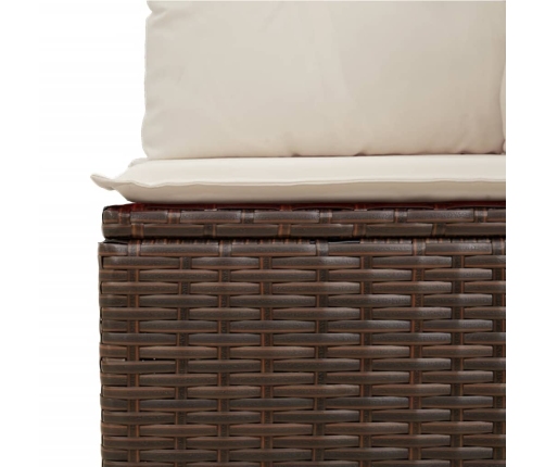 vidaXL 11-daļīgs dārza dīvāna komplekts, matrači, brūna PE rotangpalma