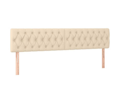 vidaXL atsperu gulta ar matraci, krēmkrāsas audums, 120x190 cm