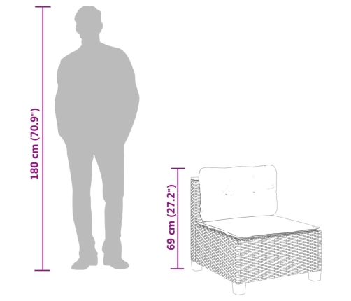 10-Daļīgs Dārza Dīvāna Komplekts Ar Matračiem, Pelēks Pe Pinums Vidaxl