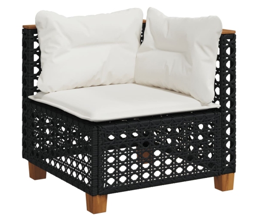 10-Daļīgs Dārza Dīvāna Komplekts, Matrači, Melna Pe Rotangpalma Vidaxl