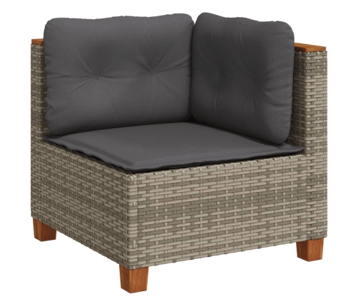 vidaXL 10-daļīgs dārza dīvāna komplekts ar matračiem, pelēks PE pinums