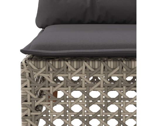 10-Daļīgs Dārza Dīvāna Komplekts Ar Matračiem, Pelēks Pe Pinums Vidaxl