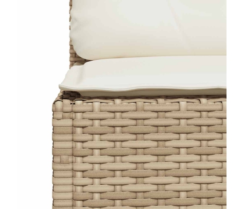 vidaXL 11-daļīgs dārza dīvāna komplekts, matrači, bēša PE rotangpalma