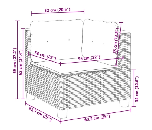 vidaXL 11-daļīgs dārza dīvāna komplekts, matrači, bēša PE rotangpalma