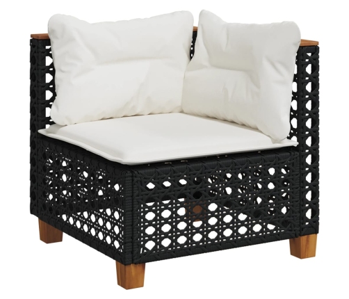 11-Daļīgs Dārza Dīvāna Komplekts, Matrači, Melna Pe Rotangpalma Vidaxl