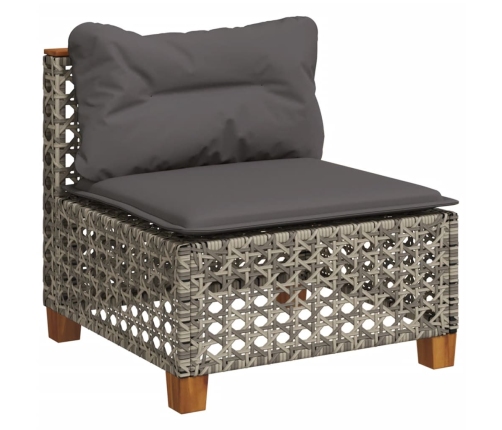 10-Daļīgs Dārza Dīvāna Komplekts Ar Matračiem, Pelēks Pe Pinums Vidaxl