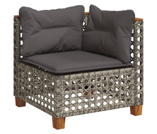 10-Daļīgs Dārza Dīvāna Komplekts Ar Matračiem, Pelēks Pe Pinums Vidaxl