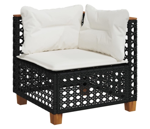 11-Daļīgs Dārza Dīvāna Komplekts, Matrači, Melna Pe Rotangpalma Vidaxl