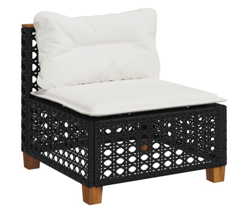 11-Daļīgs Dārza Dīvāna Komplekts, Matrači, Melna Pe Rotangpalma Vidaxl