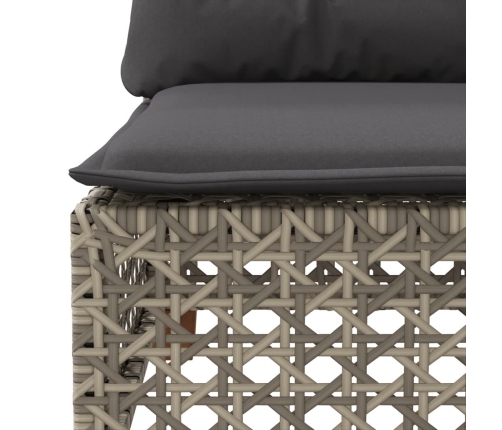 vidaXL 11-daļīgs dārza dīvāna komplekts ar matračiem, pelēks PE pinums