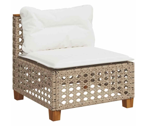 11-Daļīgs Dārza Dīvāna Komplekts, Matrači, Bēša Pe Rotangpalma Vidaxl