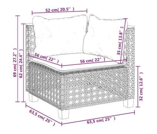11-Daļīgs Dārza Dīvāna Komplekts, Matrači, Bēša Pe Rotangpalma Vidaxl