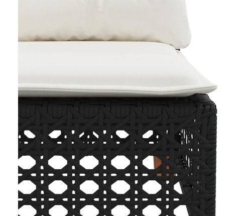 vidaXL 10-daļīgs dārza dīvāna komplekts, matrači, melna PE rotangpalma