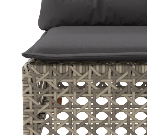 vidaXL 10-daļīgs dārza dīvāna komplekts ar matračiem, pelēks PE pinums