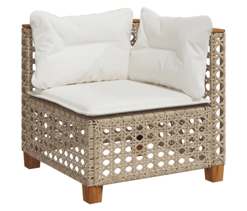 10-Daļīgs Dārza Dīvāna Komplekts, Matrači, Bēša Pe Rotangpalma Vidaxl