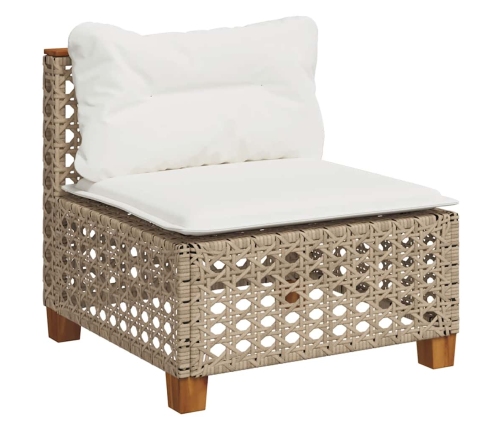 11-Daļīgs Dārza Dīvāna Komplekts, Matrači, Bēša Pe Rotangpalma Vidaxl