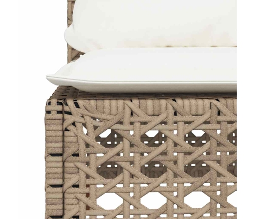 11-Daļīgs Dārza Dīvāna Komplekts, Matrači, Bēša Pe Rotangpalma Vidaxl