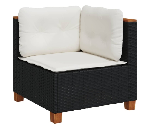 vidaXL 11-daļīgs dārza dīvāna komplekts, matrači, melna PE rotangpalma