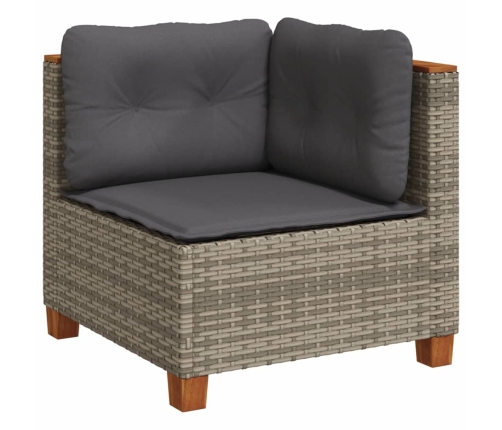 11-Daļīgs Dārza Dīvāna Komplekts Ar Matračiem, Pelēks Pe Pinums Vidaxl