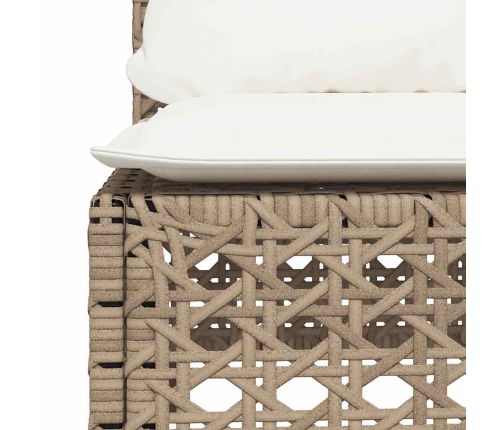 11-Daļīgs Dārza Dīvāna Komplekts, Matrači, Bēša Pe Rotangpalma Vidaxl