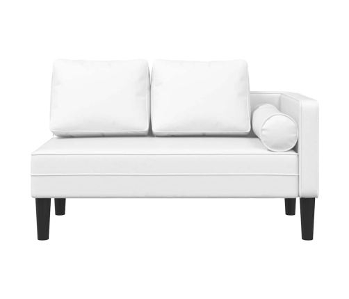 vidaXL zvilnis ar spilveniem, balts, mākslīgā āda