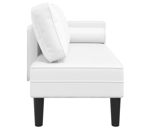 vidaXL zvilnis ar spilveniem, balts, mākslīgā āda