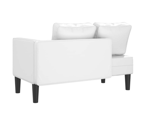 vidaXL zvilnis ar spilveniem, balts, mākslīgā āda