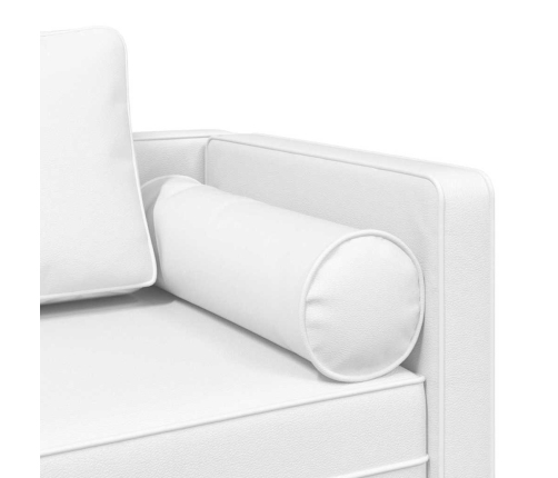 vidaXL zvilnis ar spilveniem, balts, mākslīgā āda