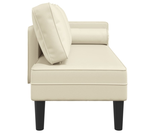 vidaXL zvilnis ar spilveniem, krēmkrāsas, mākslīgā āda