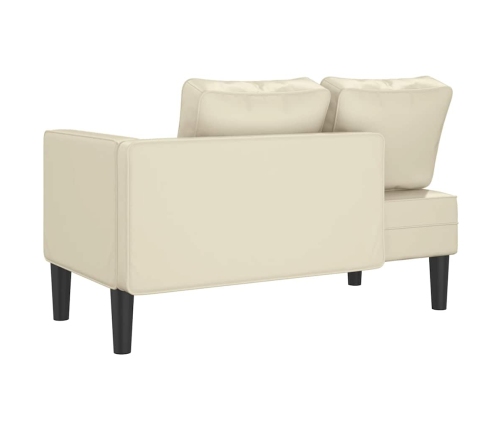 vidaXL zvilnis ar spilveniem, krēmkrāsas, mākslīgā āda