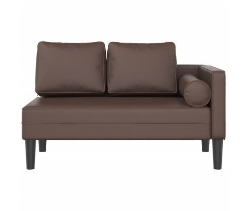 vidaXL zvilnis ar spilveniem, brūna, mākslīgā āda