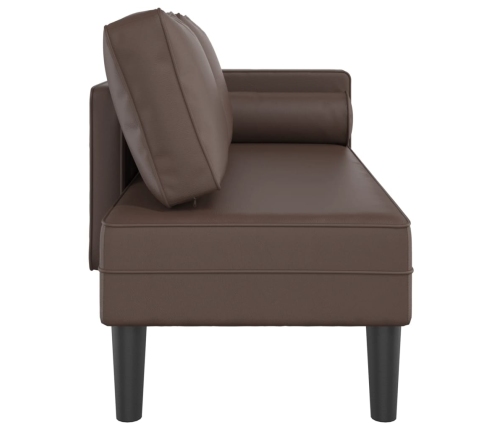 vidaXL zvilnis ar spilveniem, brūna, mākslīgā āda