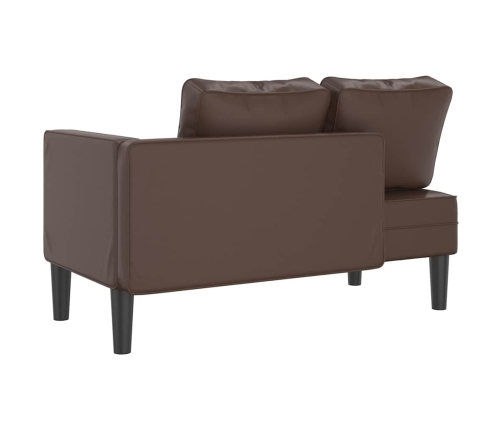 vidaXL zvilnis ar spilveniem, brūna, mākslīgā āda