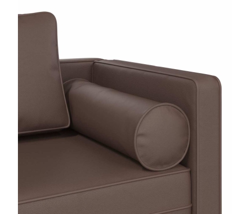 vidaXL zvilnis ar spilveniem, brūna, mākslīgā āda