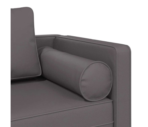 vidaXL zvilnis ar spilveniem, pelēka, mākslīgā āda