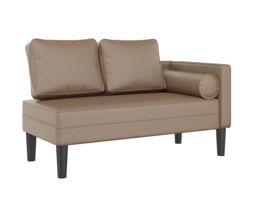 vidaXL zvilnis ar spilveniem, kapučīno, mākslīgā āda