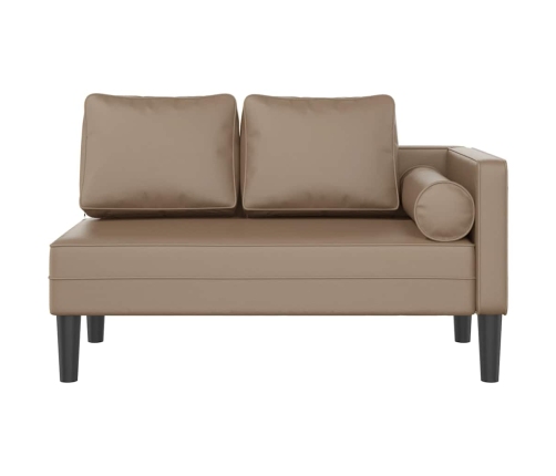 vidaXL zvilnis ar spilveniem, kapučīno, mākslīgā āda