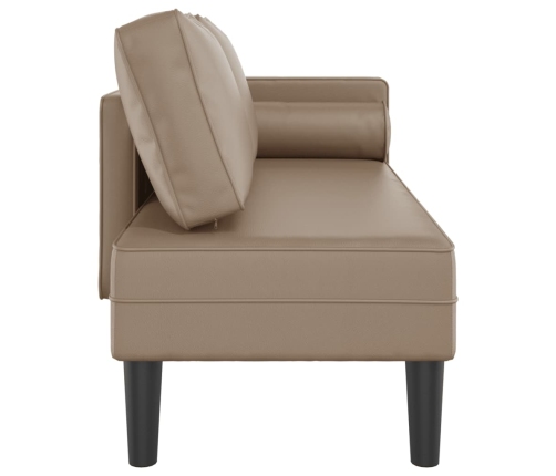 vidaXL zvilnis ar spilveniem, kapučīno, mākslīgā āda