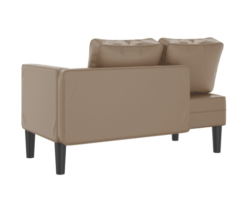 vidaXL zvilnis ar spilveniem, kapučīno, mākslīgā āda