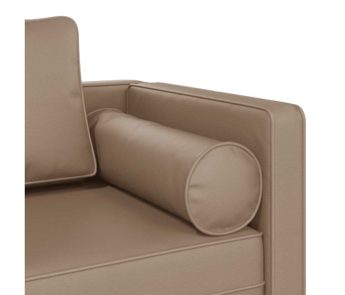 vidaXL zvilnis ar spilveniem, kapučīno, mākslīgā āda