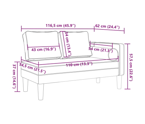 vidaXL zvilnis ar spilveniem, kapučīno, mākslīgā āda