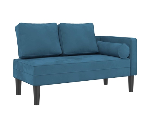 vidaXL zvilnis ar spilveniem, zils, samts