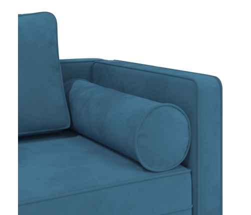 vidaXL zvilnis ar spilveniem, zils, samts