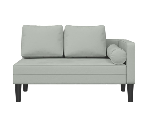 vidaXL zvilnis ar spilveniem, gaiši pelēks, samts