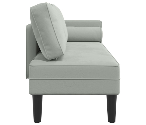 vidaXL zvilnis ar spilveniem, gaiši pelēks, samts