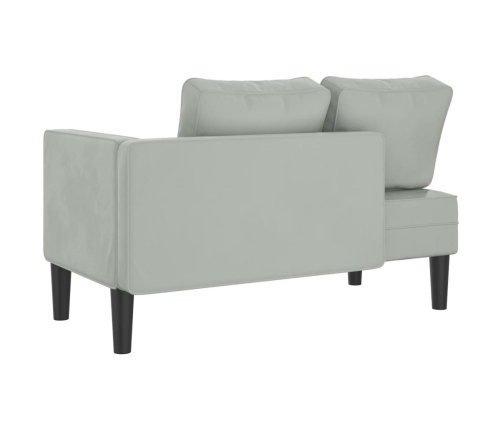 vidaXL zvilnis ar spilveniem, gaiši pelēks, samts